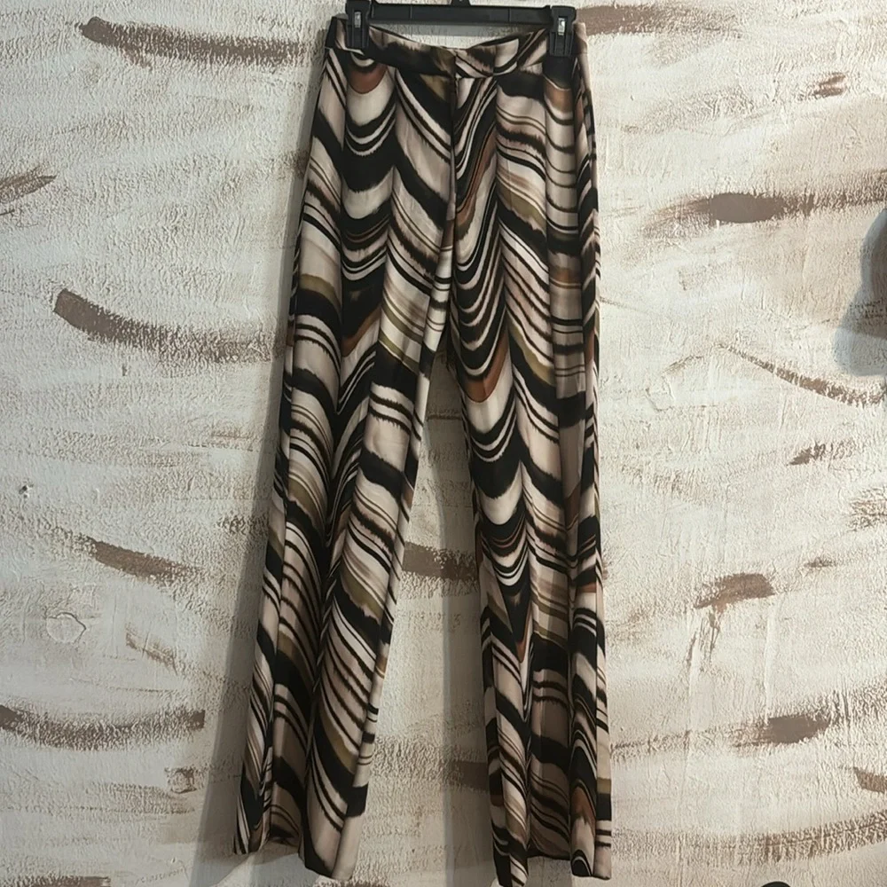 Zara Swirl-Print Wide-Leg Jumpsuit in Black, Cream & Tan - Picture 4 of 11